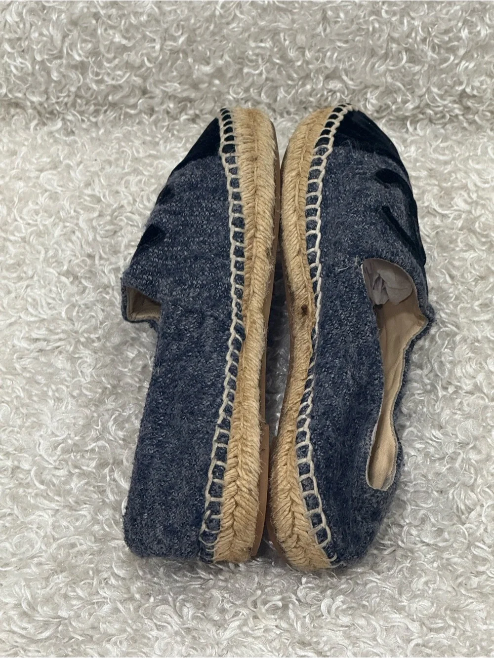 Chanel Grey and Black Tweed Espadrilles Size 38